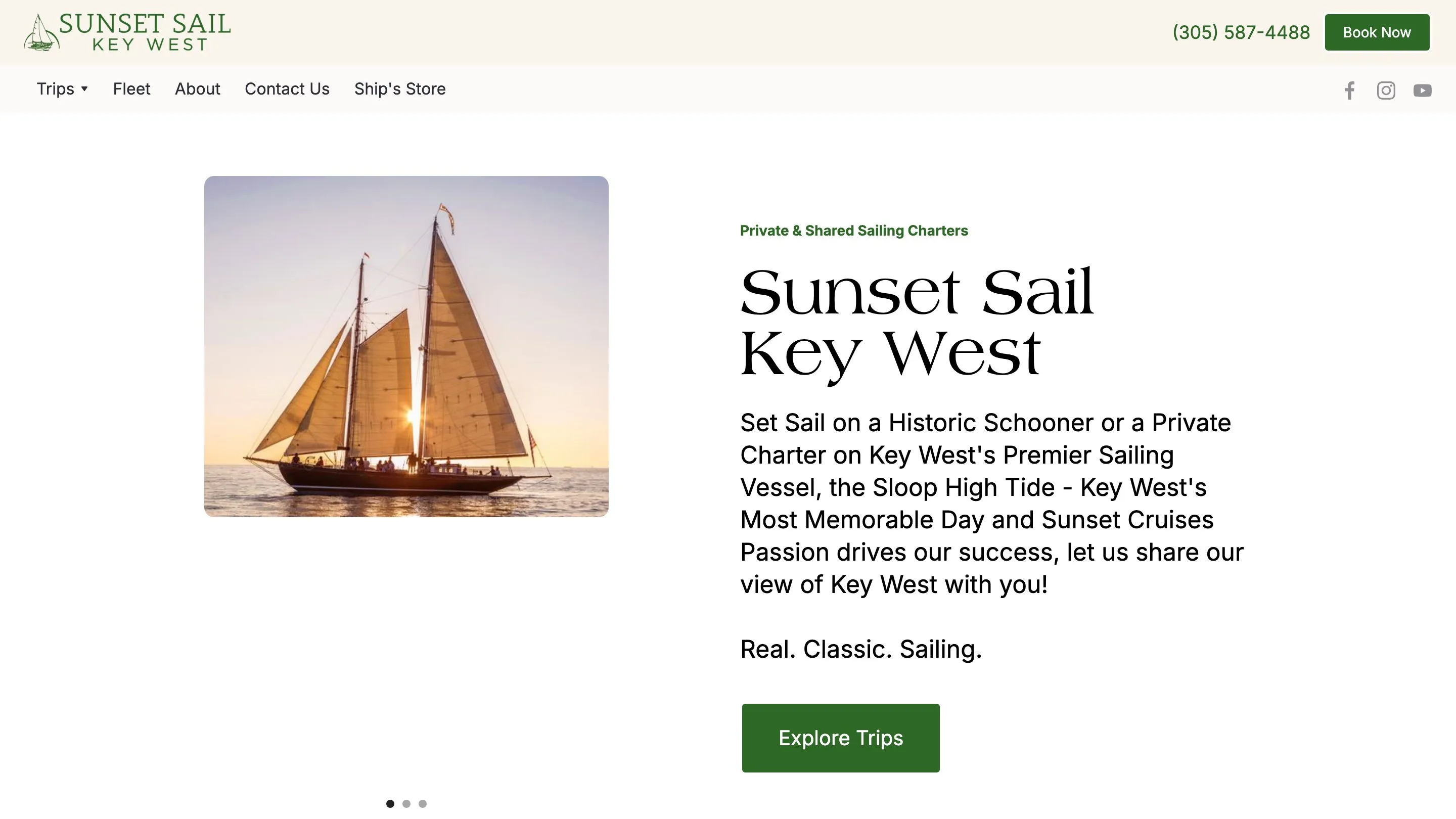 The Sunset Sail Key West website